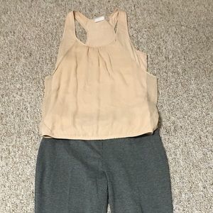Tan sleeveless top